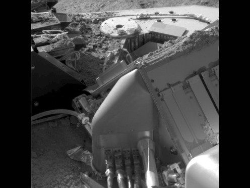 Dirt on Mars Lander